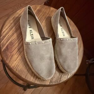 Anne Klein Beige Suede Espadrilles